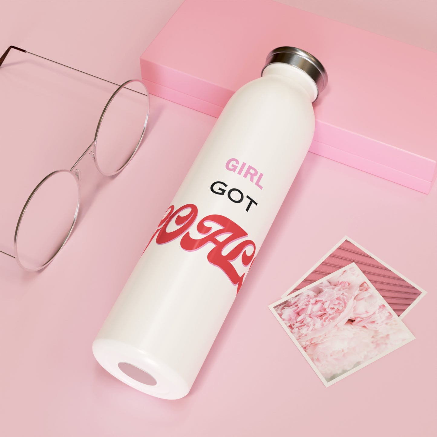 Girl Got Goals Slim Water Bottle